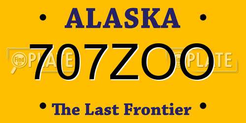 707ZOO Alaska License Plate