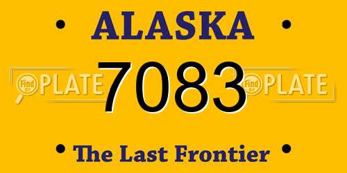 7083 Alaska License Plate