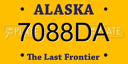 7088DA Alaska License Plate
