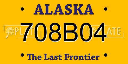 708B04 Alaska License Plate