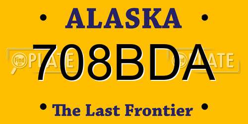 708BDA Alaska License Plate