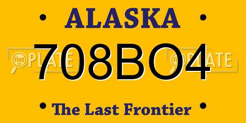 708BO4 Alaska License Plate