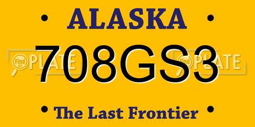 708GS3 Alaska License Plate