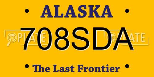 708SDA Alaska License Plate