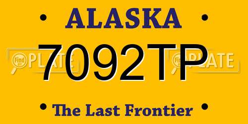 7092TP Alaska License Plate