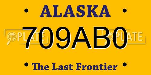 709AB0 Alaska License Plate