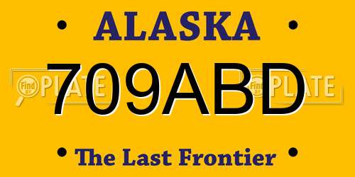 709ABD Alaska License Plate