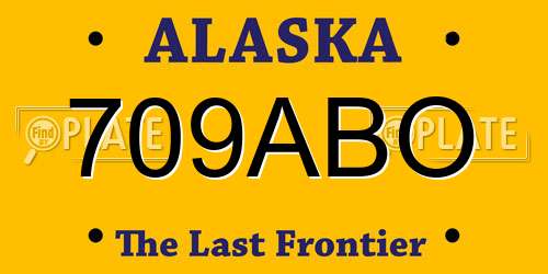709ABO Alaska License Plate