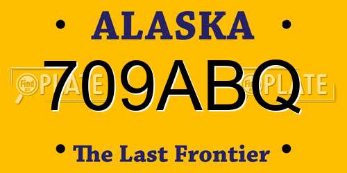 709ABQ Alaska License Plate