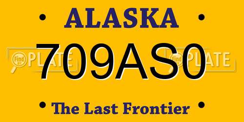 709AS0 Alaska License Plate