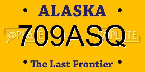 709ASQ Alaska License Plate