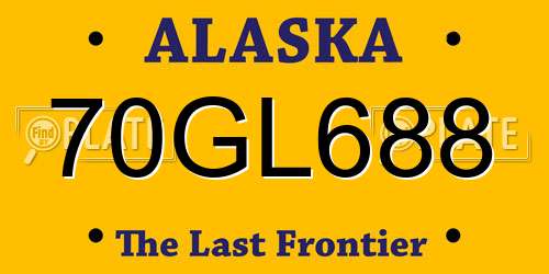 70GL688 Alaska License Plate