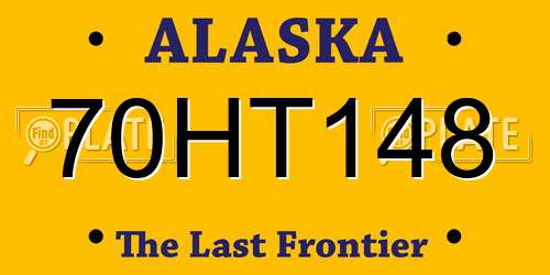 70HT148 Alaska License Plate