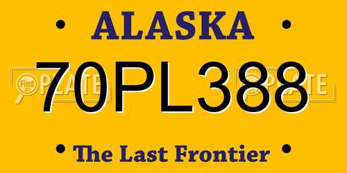 70PL388 Alaska License Plate