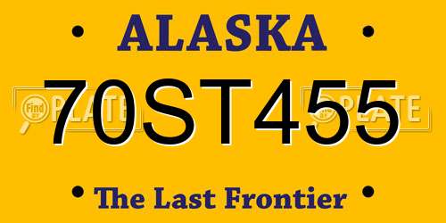 70ST455 Alaska License Plate