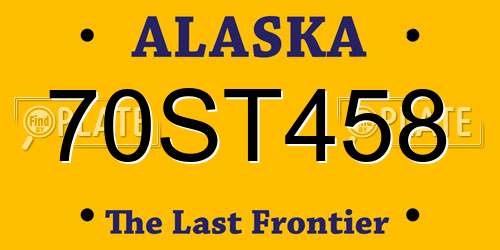 70ST458 Alaska License Plate
