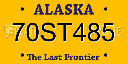 70ST485 Alaska License Plate
