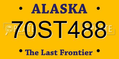 70ST488 Alaska License Plate