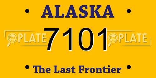 7101 Alaska License Plate