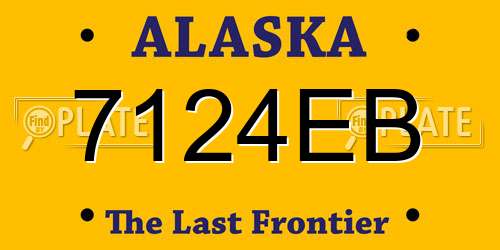 7124EB Alaska License Plate