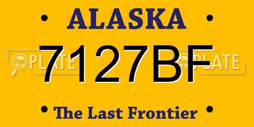 7127BF Alaska License Plate
