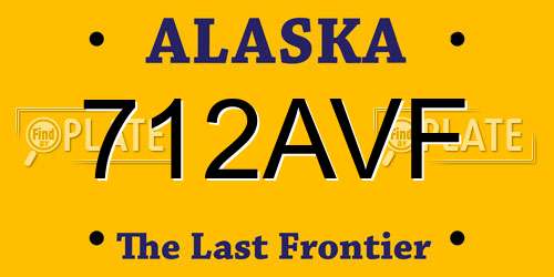 712AVF Alaska License Plate