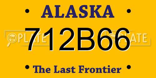 712B66 Alaska License Plate