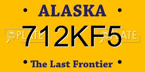 712KF5 Alaska License Plate