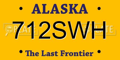 712SWH Alaska License Plate