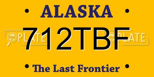 712TBF Alaska License Plate