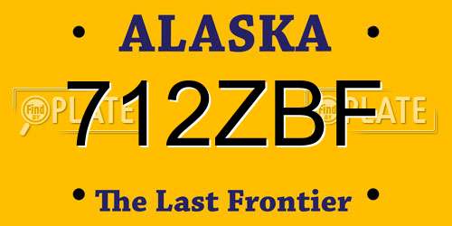 712ZBF Alaska License Plate