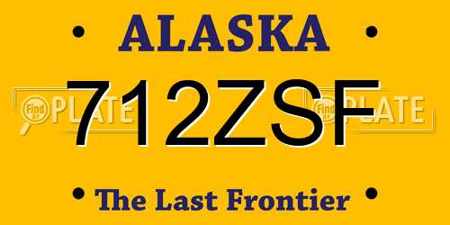 712ZSF Alaska License Plate