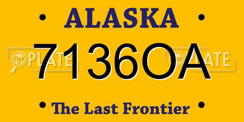 7136OA Alaska License Plate
