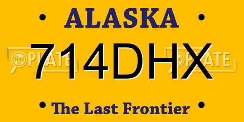714DHX Alaska License Plate