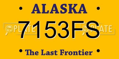 7153FS Alaska License Plate