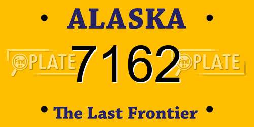 7162 Alaska License Plate