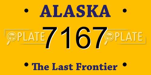 7167 Alaska License Plate