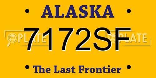 7172SF Alaska License Plate
