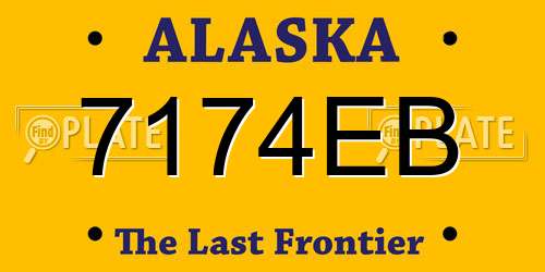 7174EB Alaska License Plate