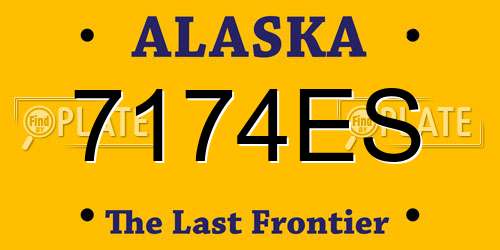 7174ES Alaska License Plate