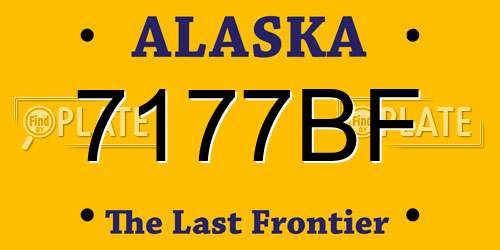 7177BF Alaska License Plate
