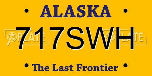 717SWH Alaska License Plate