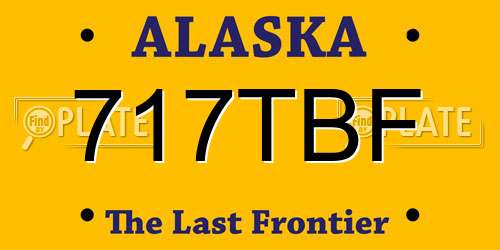 717TBF Alaska License Plate
