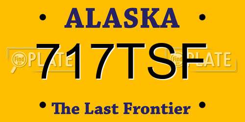 717TSF Alaska License Plate