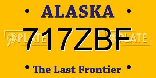717ZBF Alaska License Plate