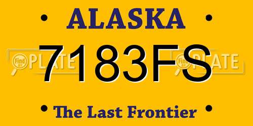 7183FS Alaska License Plate