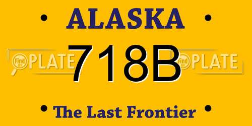 718B Alaska License Plate