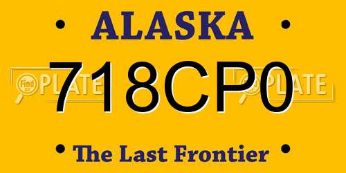 718CP0 Alaska License Plate