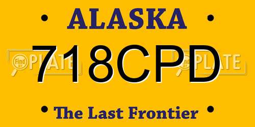 718CPD Alaska License Plate