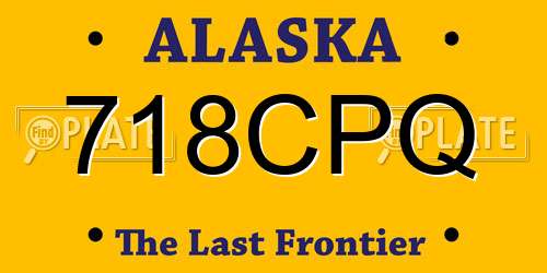 718CPQ Alaska License Plate